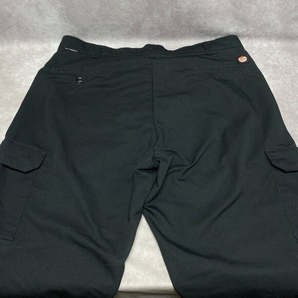 Red Kap Mens Work Pants Tag Size 38x30 Black Polyester Cotton Cargo Pockets - Picture 3 of 9